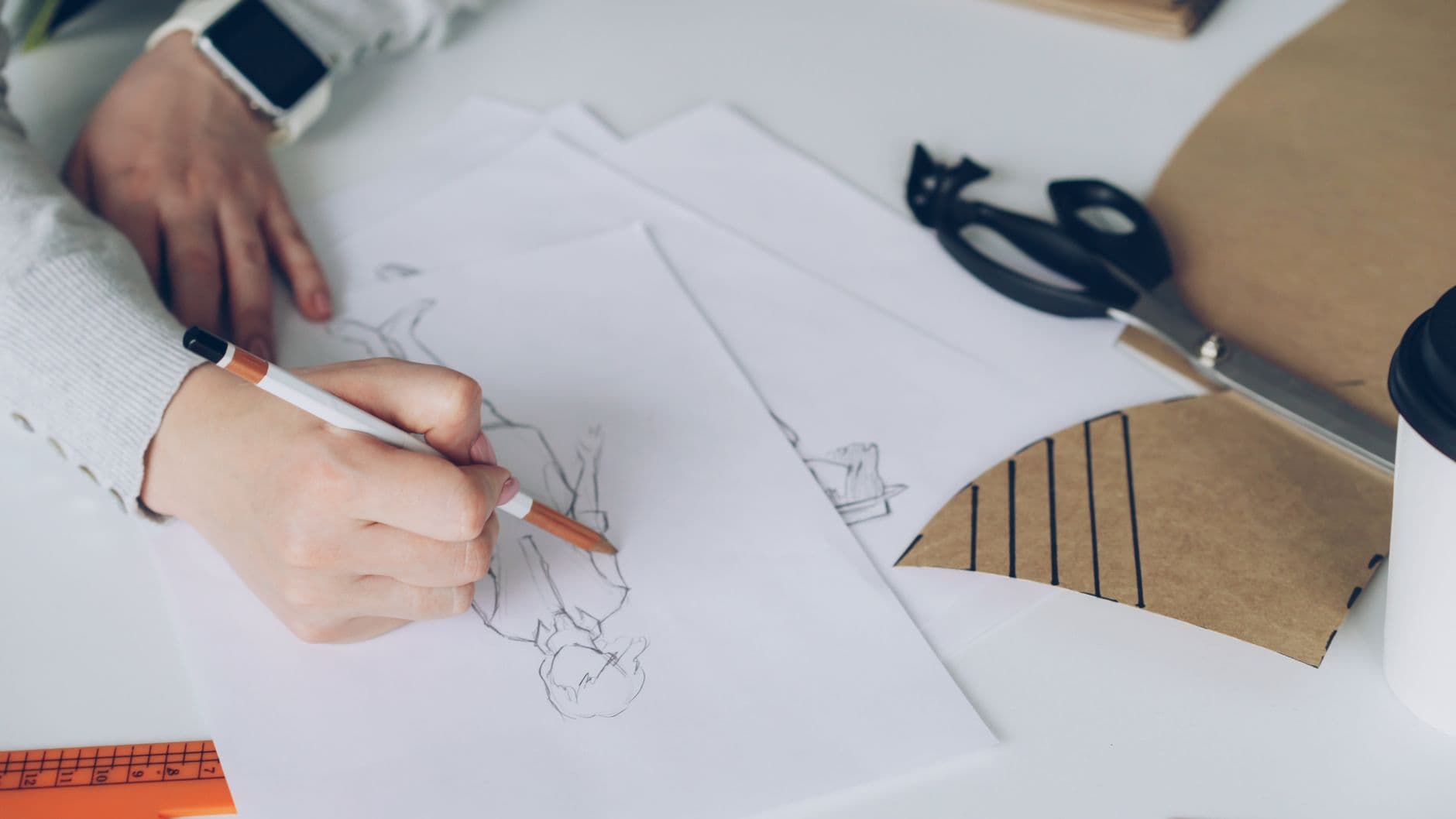 A designer working on a tablet
